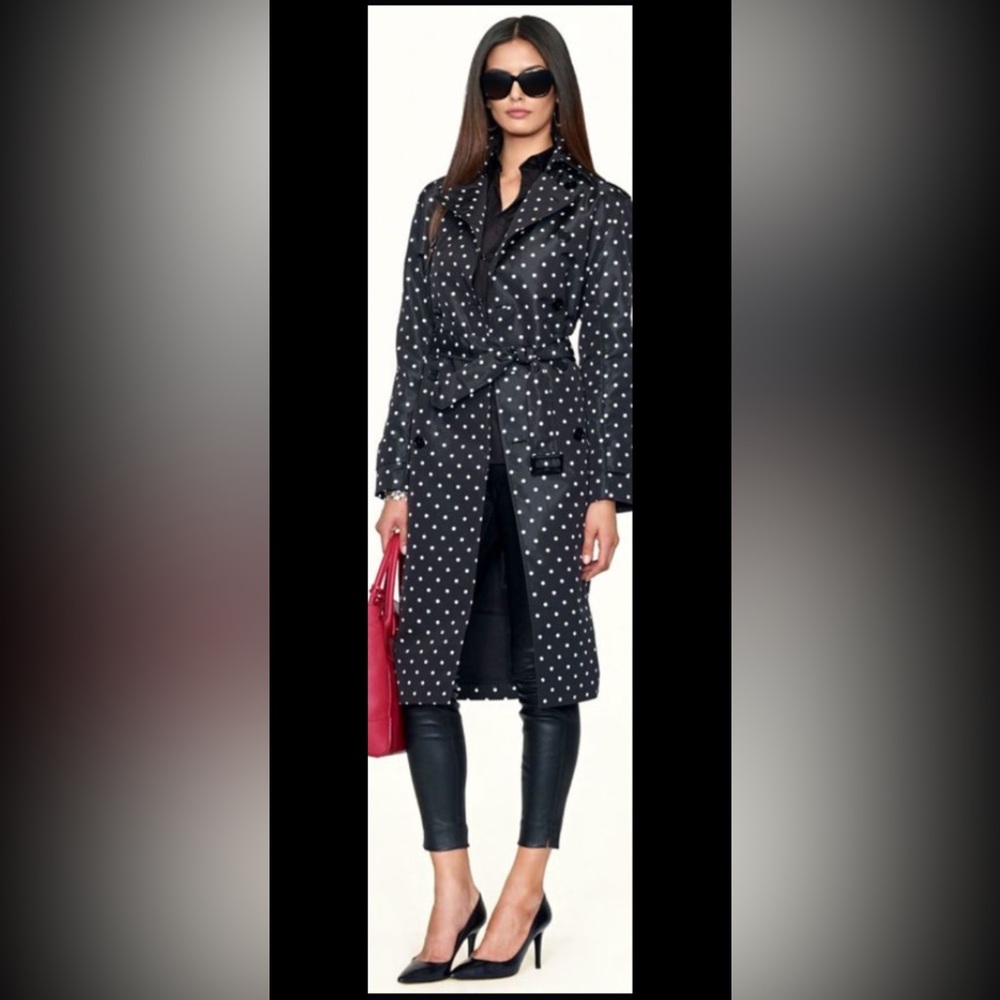 NEW DRIES VAN NOTEN VARELLA DOT SILK BLEND COAT SIZE M Black & White Designer